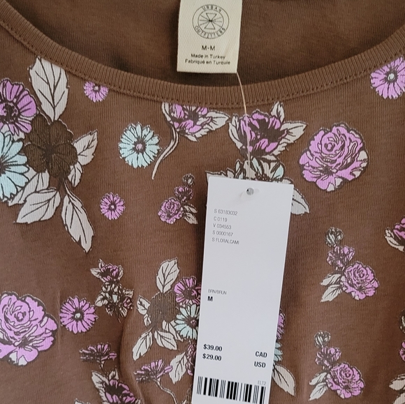 Urban Outfitters Floral Crop Cami Brown Size M L - Picture 7 of 8